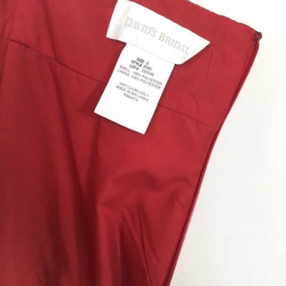 David’s Bridal Red Satin Formal Dress - Picture 5 of 7